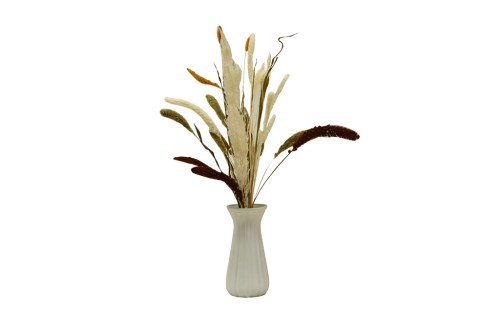Jarron de cristal opaco blanco 22cm