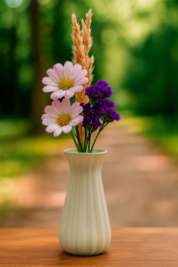 Jarron de cristal opaco blanco 22cm