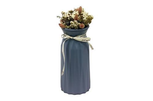 Jarron de cristal opaco azul 25cm