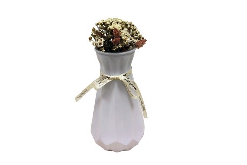 White opaque glass vase 25cm