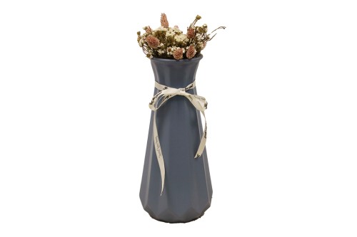 Blue Opaque Glass Vase 30cm
