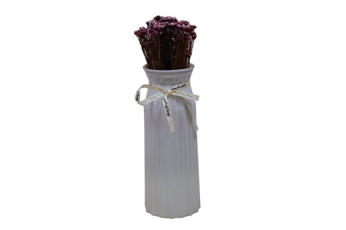 White opaque glass vase 30cm