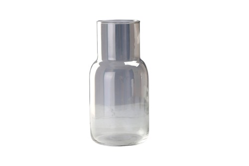 Jarron de cristal gris liso