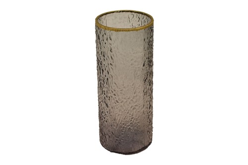Grey Cylinder Glass Vase