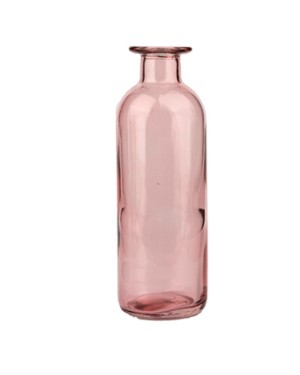 Jarron de cristal rosa botella mediana