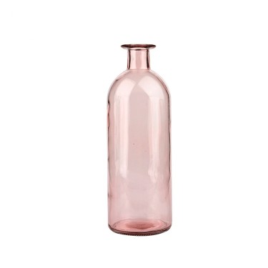 Jarron de cristal rosa botella grande