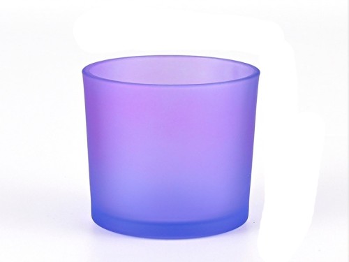 Jarron de cristal cilindro morado mate