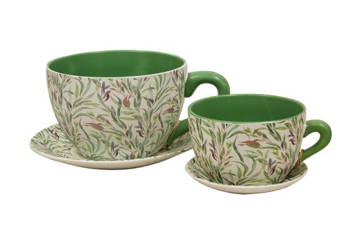 Taza macetero de ceramica decoracion