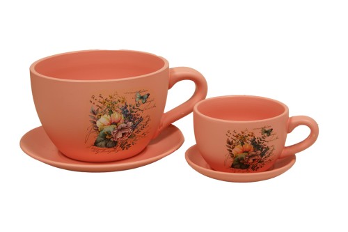 Taza macetero rosa