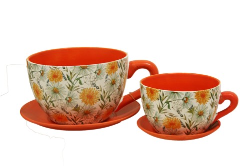 Daisy flowerpot cup s/2