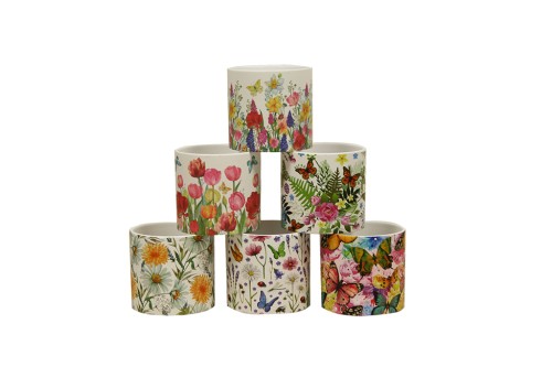 Maceteros con estampado floral
