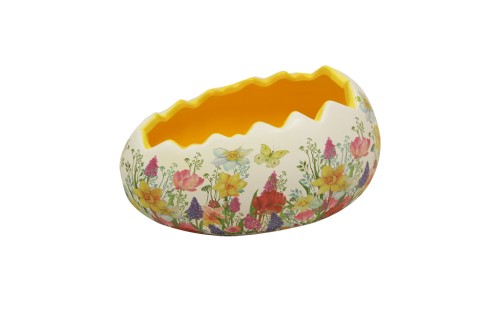 Taza con forma de huevo estampado floral