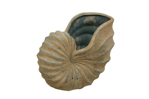 Macetero de ceramica forma de caracola de mar