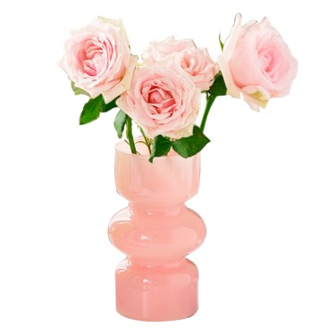 Jarron cristal rosa tres formas