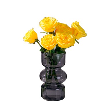 Jarron cristal gris tres formas