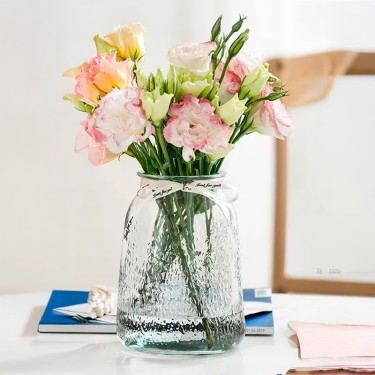 Transparent glass vase