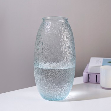 Jarron de cristal rustico transparente