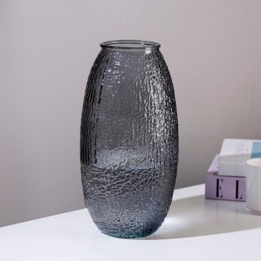 Jarron de cristal rustico gris