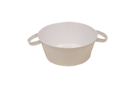 Macetero con asa blanco