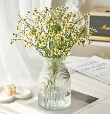 Jarrón de cristal transparente