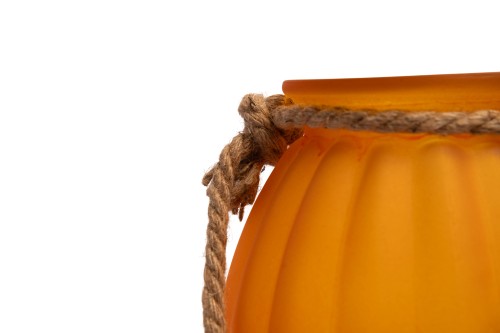 Jarron naranja con asa cuerda