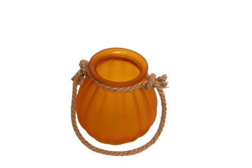 Jarron naranja con asa cuerda