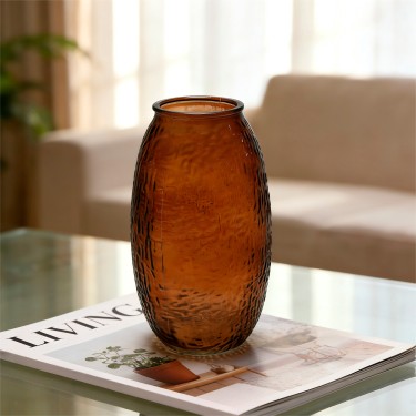 Jarrón cristal ambar