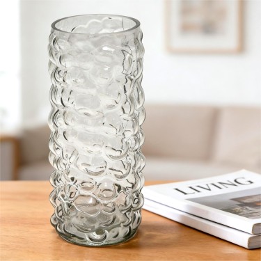 Jarrón transapente con relieve