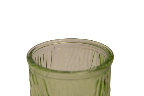 Jarrón verde con relieve