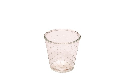 Jarrón transparente con relieve