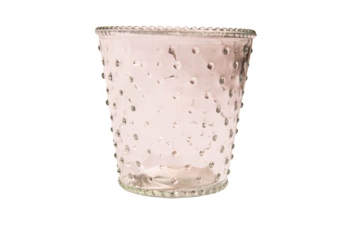 Jarrón transparente con relieve