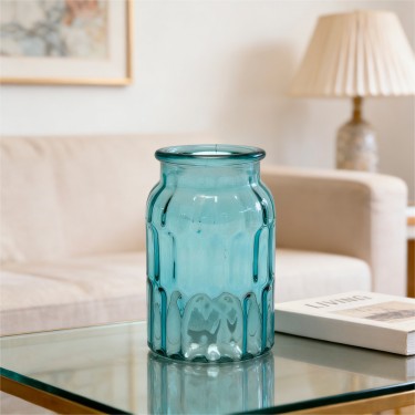 Jarrón azul para flores