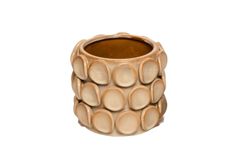 Macetero cerámica relieve circular