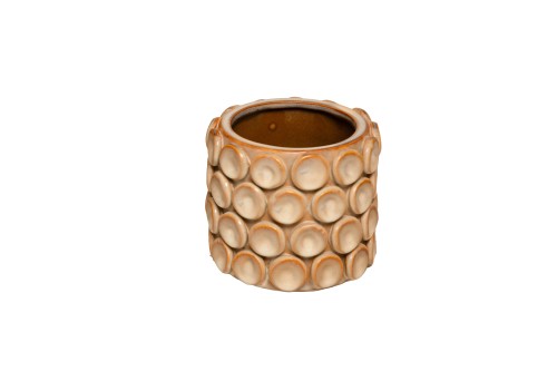 Macetero cerámica relieve circular