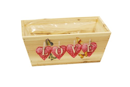 Macetero love con mariposas natural