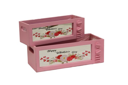 Macetero san valentin rosa s/2