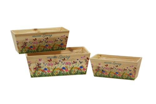 Macetero caja welcome spring