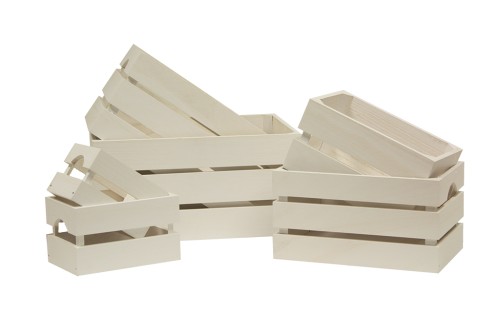 Caja de madera simple blanca s/6