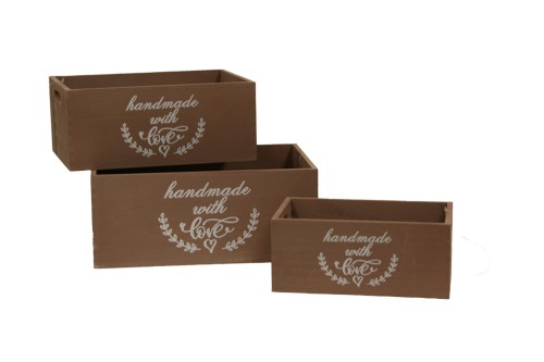 Caja de madera handmade with love s/3
