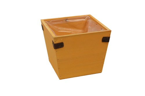 Macetero de madera amarillo