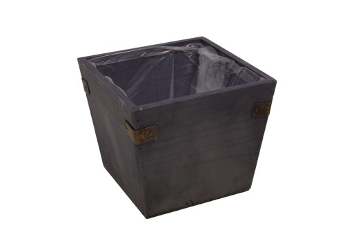 Macetero de madera gris