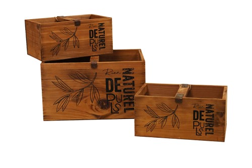 Cajas de madera con asa s/3