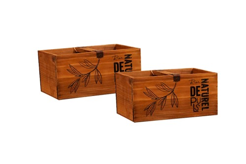 Caja de madera con asa