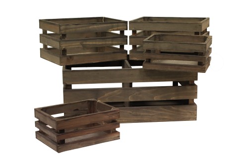 Cajas de tablas de madera