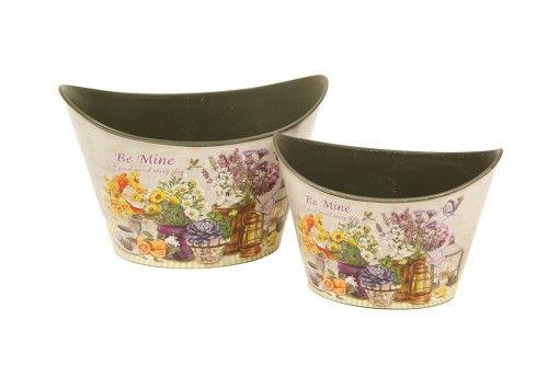 Oval plastic pot be mine s/2