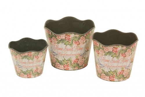 Plastic flowerpot butterfly s/3