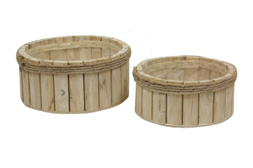 Macetero tiras blanca madera s/2 - referencia no valida