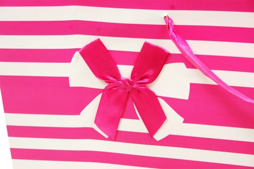 Pink striped bag