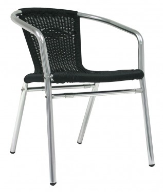 Silla de rattan negra