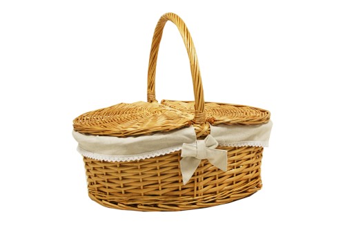 Cesta mimbre picnic clara forrada